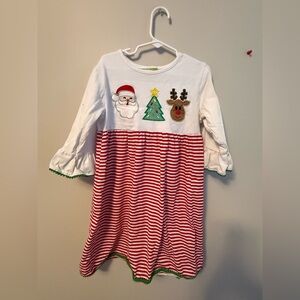 Classic Whimsy Festive Holiday Dress with Santa and Reindeer